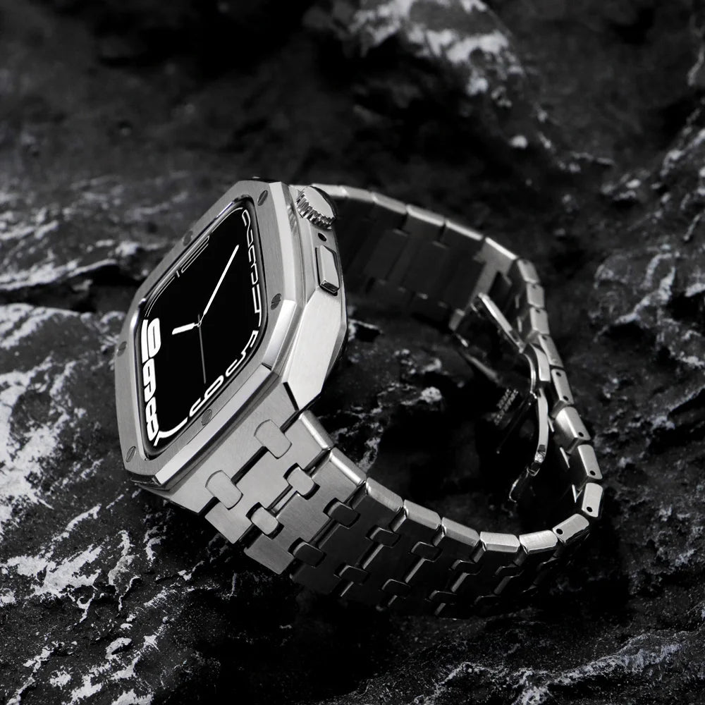 Luxury Modification Mod Kit for  Watch 8 7 Case Strap 45Mm 44Mm Metal Bezel Frame for Iwatch Series 6 5 4 SE Accessories